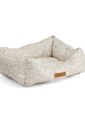Laura Ashley Beige and White Floral Cotton Hunter Hill Pet Bed ~ Reversible